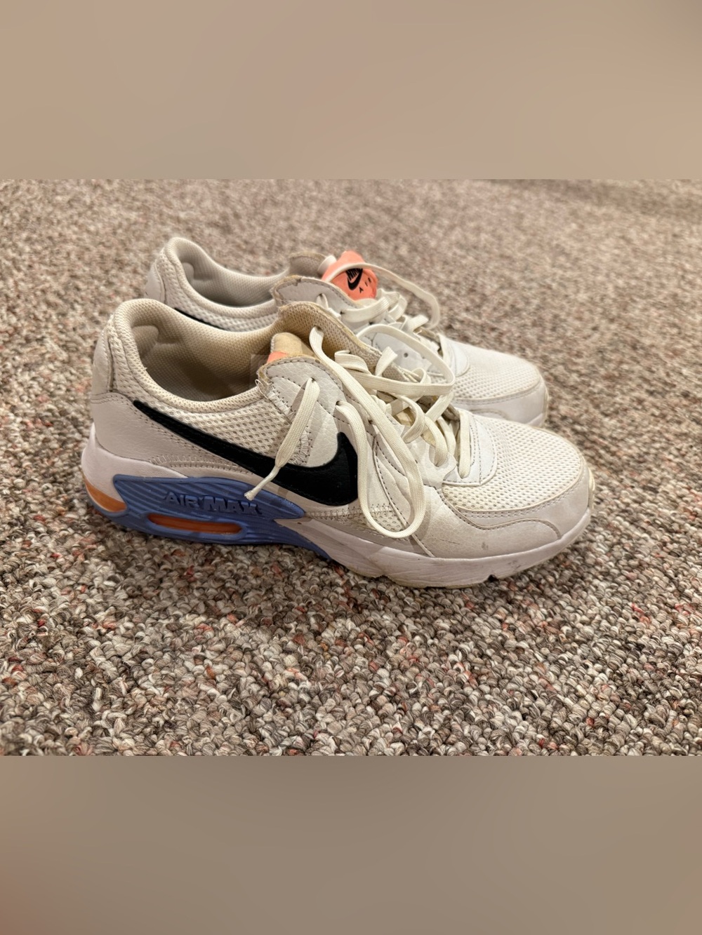 Nike White, Black and Orange Air Max Low-Top Sneakers